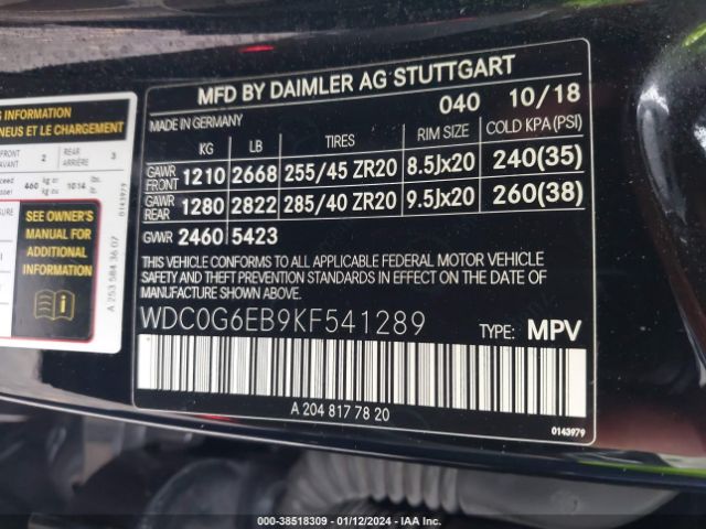 Photo 8 VIN: WDC0G6EB9KF541289 - MERCEDES-BENZ AMG GLC 43 