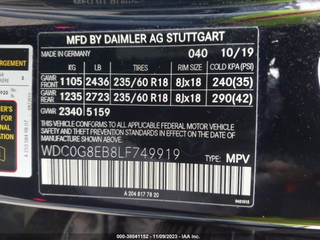 Photo 8 VIN: WDC0G8EB8LF749919 - MERCEDES-BENZ GLC-CLASS 