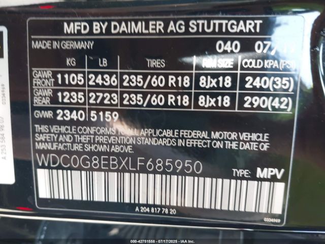 Photo 8 VIN: WDC0G8EBXLF685950 - MERCEDES-BENZ GLC-CLASS 