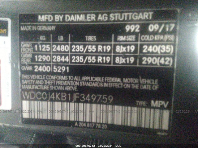 Photo 8 VIN: WDC0J4KB1JF349759 - MERCEDES-BENZ GLC 