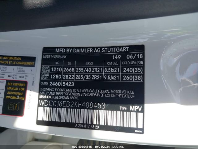 Photo 8 VIN: WDC0J6EB2KF488453 - MERCEDES-BENZ GLC-CLASS 