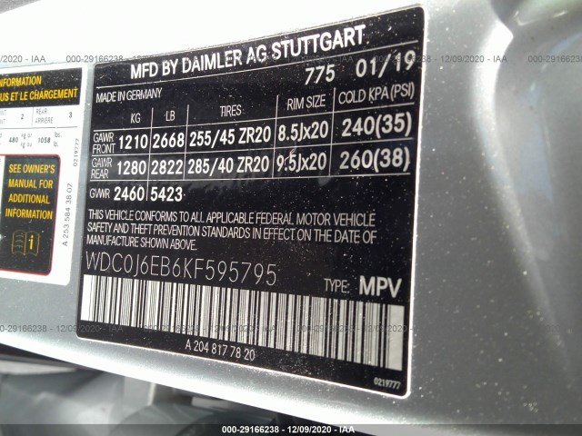 Photo 8 VIN: WDC0J6EB6KF595795 - MERCEDES-BENZ GLC 