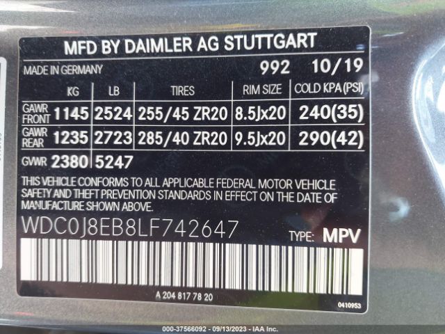 Photo 8 VIN: WDC0J8EB8LF742647 - MERCEDES-BENZ GLC 