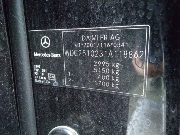 Photo 15 VIN: WDC2510231A118862 - MERCEDES-BENZ R -KLASSE 