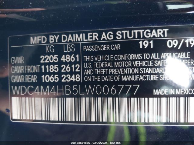 Photo 8 VIN: WDC4M4HB5LW006777 - MERCEDES-BENZ GLB 250 