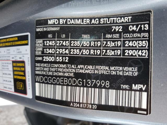 Photo 9 VIN: WDCGG0EB0DG137998 - MERCEDES-BENZ GLK 250 BL 