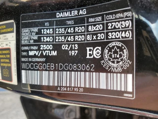 Photo 12 VIN: WDCGG0EB1DG083062 - MERCEDES-BENZ GLK 250 BL 