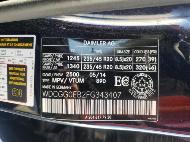 Photo 9 VIN: WDCGG0EB2FG343407 - MERCEDES-BENZ GLK 250 BL 