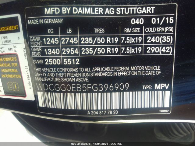 Photo 8 VIN: WDCGG0EB5FG396909 - MERCEDES-BENZ GLK 250 