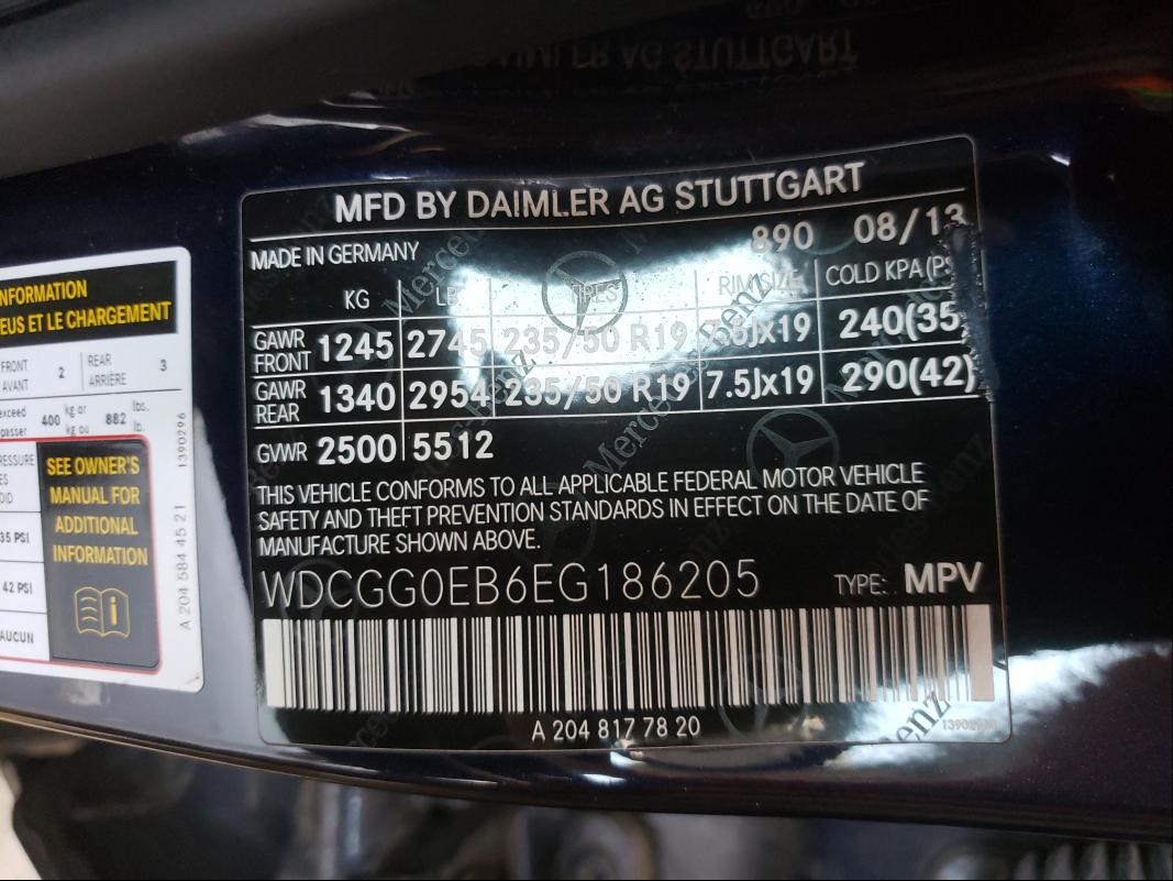 Photo 9 VIN: WDCGG0EB6EG186205 - MERCEDES-BENZ GLK 250 BL 