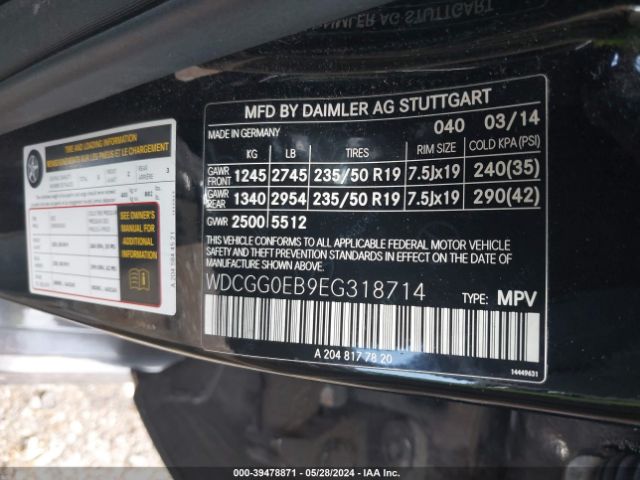 Photo 8 VIN: WDCGG0EB9EG318714 - MERCEDES-BENZ GLK-CLASS 