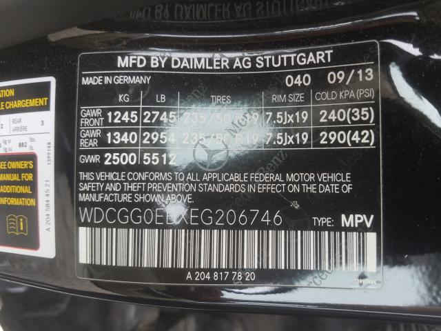Photo 9 VIN: WDCGG0EBXEG206746 - MERCEDES-BENZ GLK 250 BL 