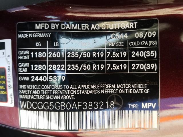 Photo 9 VIN: WDCGG5GB0AF383218 - MERCEDES-BENZ GLK 350 