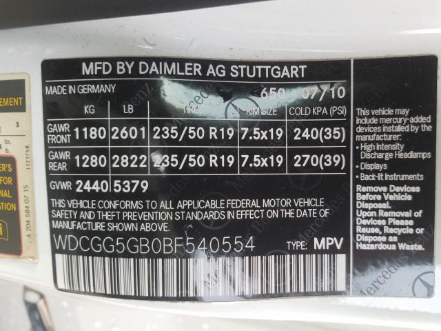 Photo 9 VIN: WDCGG5GB0BF540554 - MERCEDES-BENZ GLK 350 