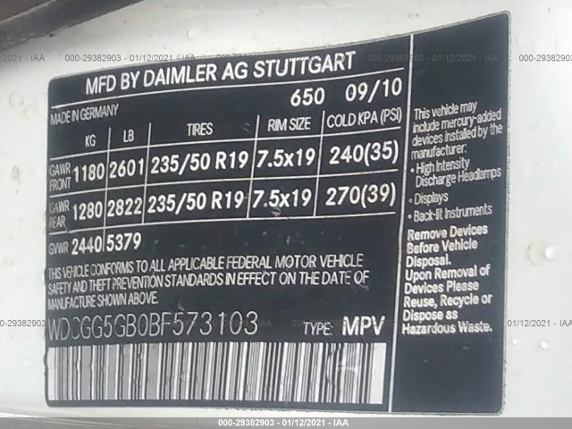 Photo 8 VIN: WDCGG5GB0BF573103 - MERCEDES-BENZ GLK-CLASS 