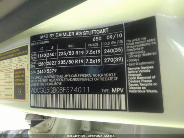 Photo 8 VIN: WDCGG5GB0BF574011 - MERCEDES-BENZ GLK-CLASS 