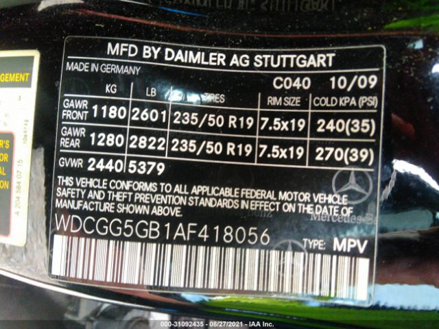 Photo 8 VIN: WDCGG5GB1AF418056 - MERCEDES-BENZ GLK-CLASS 