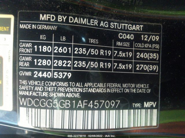 Photo 8 VIN: WDCGG5GB1AF457097 - MERCEDES-BENZ GLK-CLASS 