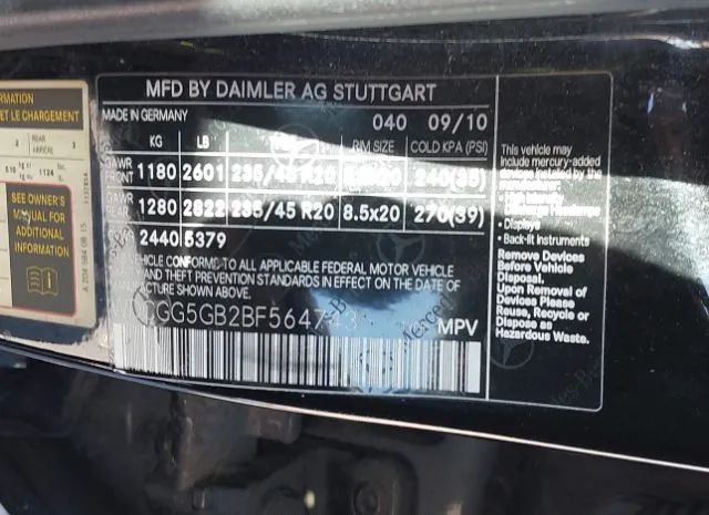 Photo 8 VIN: WDCGG5GB2BF564743 - MERCEDES-BENZ GLK 350 