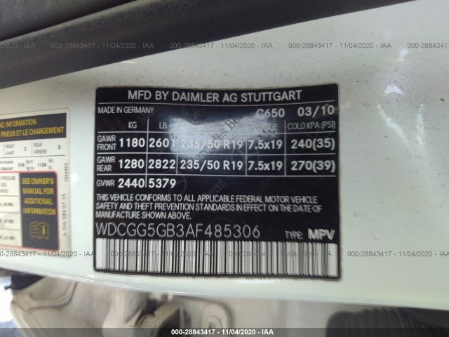 Photo 8 VIN: WDCGG5GB3AF485306 - MERCEDES-BENZ GLK-CLASS 