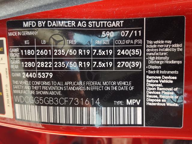 Photo 9 VIN: WDCGG5GB3CF731614 - MERCEDES-BENZ GLK 350 