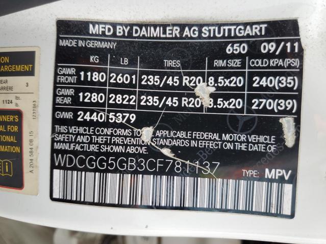 Photo 11 VIN: WDCGG5GB3CF781137 - MERCEDES-BENZ GLK-CLASS 