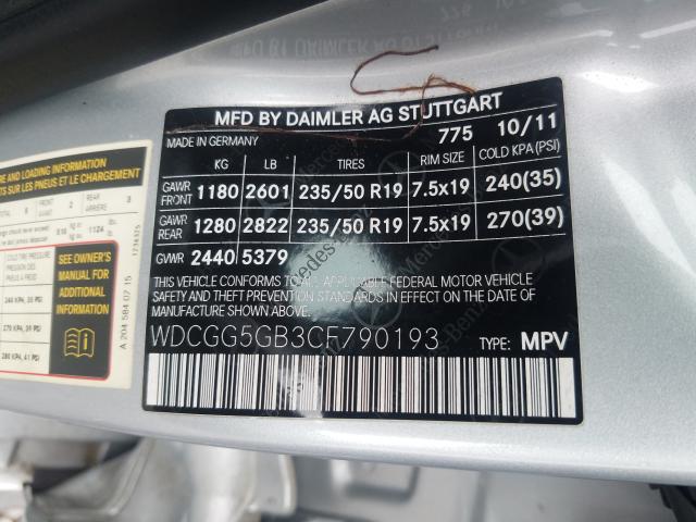 Photo 9 VIN: WDCGG5GB3CF790193 - MERCEDES-BENZ GLK 350 