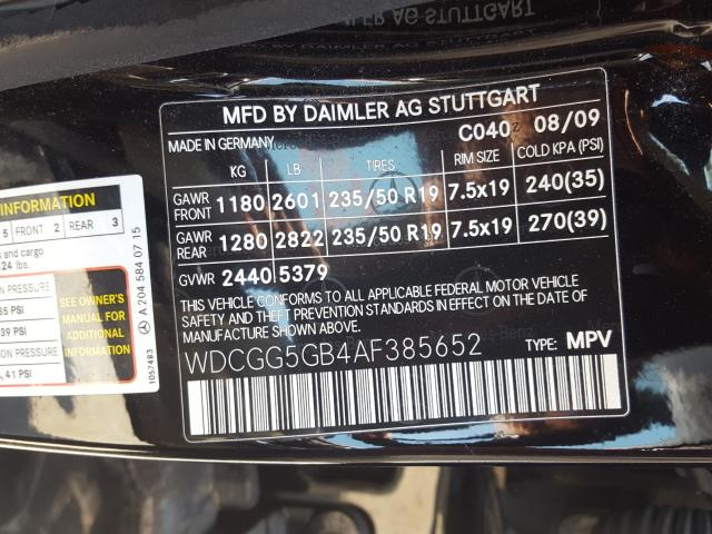 Photo 9 VIN: WDCGG5GB4AF385652 - MERCEDES-BENZ GLK 350 