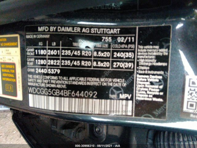 Photo 8 VIN: WDCGG5GB4BF644092 - MERCEDES-BENZ GLK-CLASS 