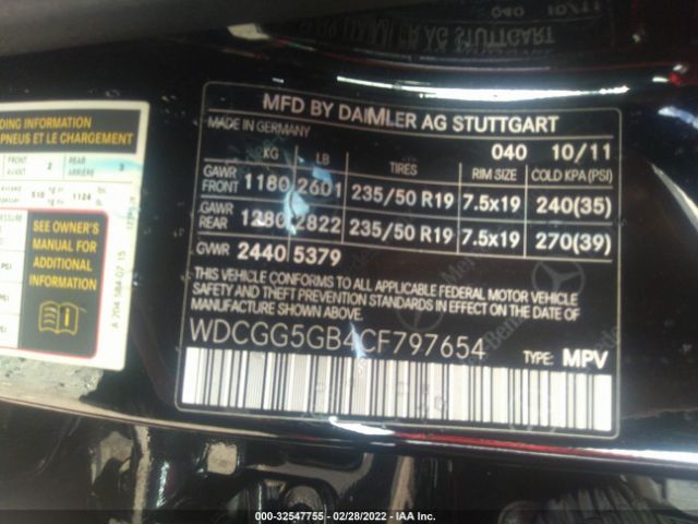 Photo 8 VIN: WDCGG5GB4CF797654 - MERCEDES-BENZ GLK-CLASS 