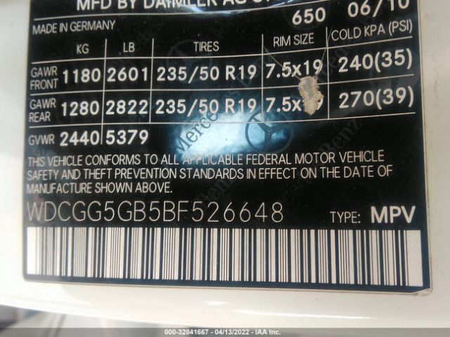 Photo 8 VIN: WDCGG5GB5BF526648 - MERCEDES-BENZ GLK-CLASS 