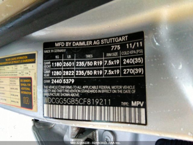 Photo 8 VIN: WDCGG5GB5CF819211 - MERCEDES-BENZ GLK-CLASS 