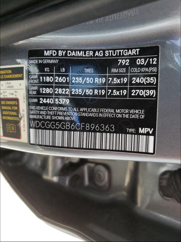 Photo 9 VIN: WDCGG5GB6CF896363 - MERCEDES-BENZ GLK 350 