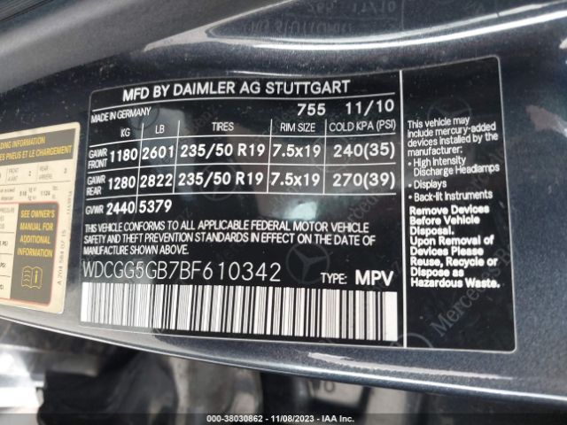 Photo 8 VIN: WDCGG5GB7BF610342 - MERCEDES-BENZ GLK 350 