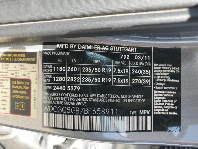 Photo 11 VIN: WDCGG5GB7BF658911 - MERCEDES-BENZ GLK 350 