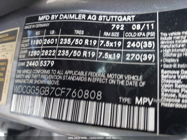 Photo 8 VIN: WDCGG5GB7CF760808 - MERCEDES-BENZ GLK 350 