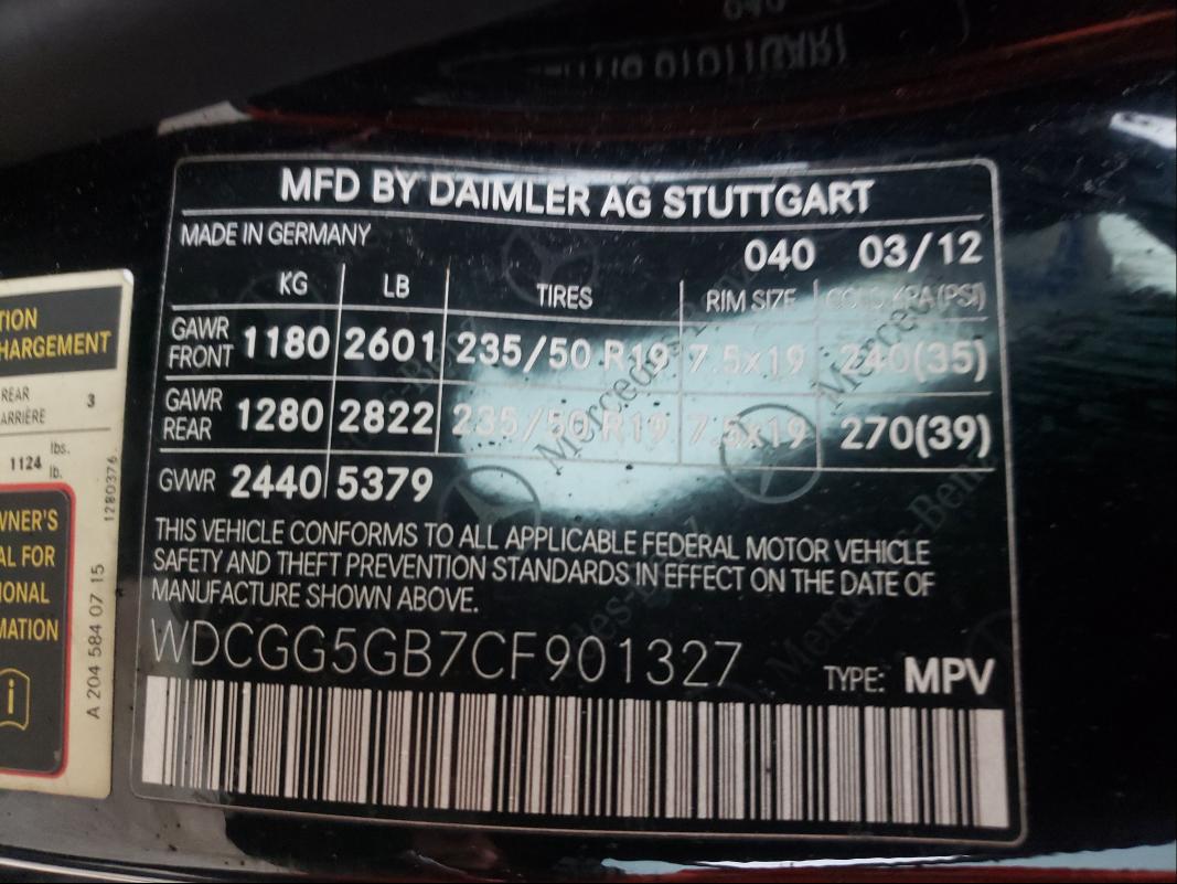 Photo 9 VIN: WDCGG5GB7CF901327 - MERCEDES-BENZ GLK 350 