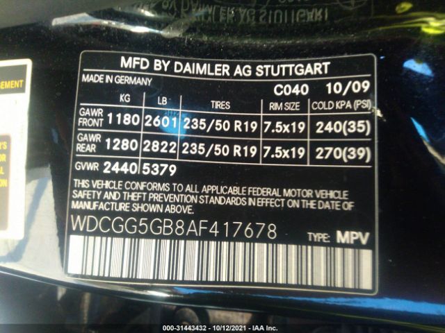 Photo 8 VIN: WDCGG5GB8AF417678 - MERCEDES-BENZ GLK-CLASS 