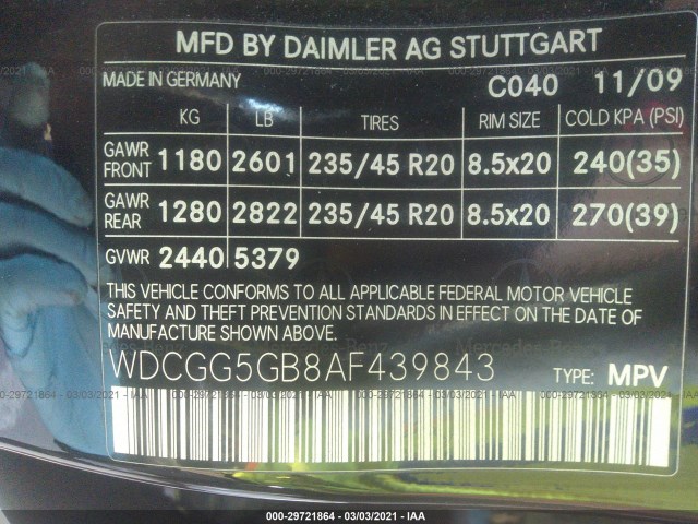 Photo 8 VIN: WDCGG5GB8AF439843 - MERCEDES-BENZ GLK-CLASS 