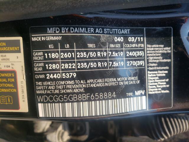 Photo 9 VIN: WDCGG5GB8BF658884 - MERCEDES-BENZ GLK 350 