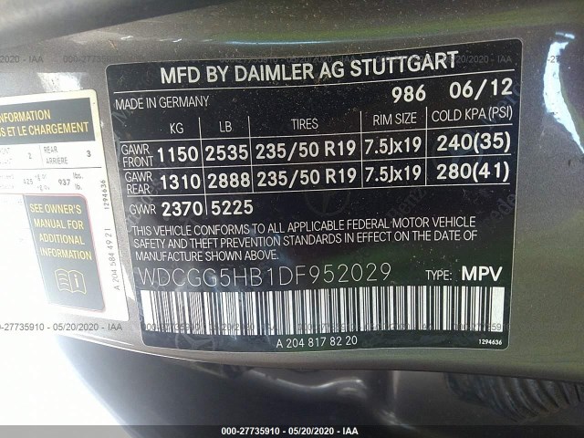 Photo 8 VIN: WDCGG5HB1DF952029 - MERCEDES-BENZ GLK-CLASS 