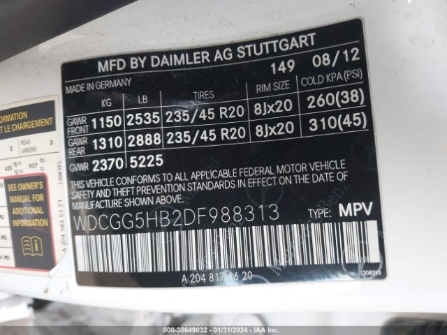 Photo 8 VIN: WDCGG5HB2DF988313 - MERCEDES-BENZ GLK 350 