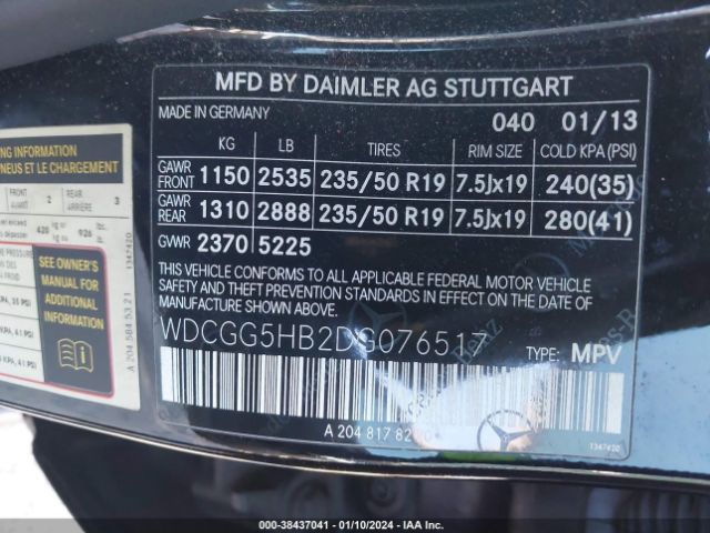 Photo 8 VIN: WDCGG5HB2DG076517 - MERCEDES-BENZ GLK 350 