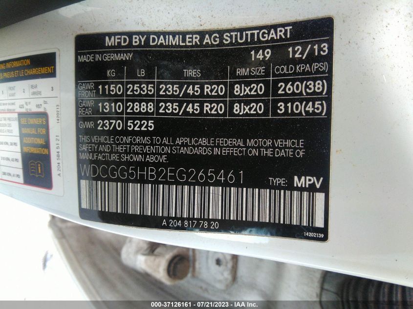 Photo 8 VIN: WDCGG5HB2EG265461 - MERCEDES-BENZ GLK-KLASSE 