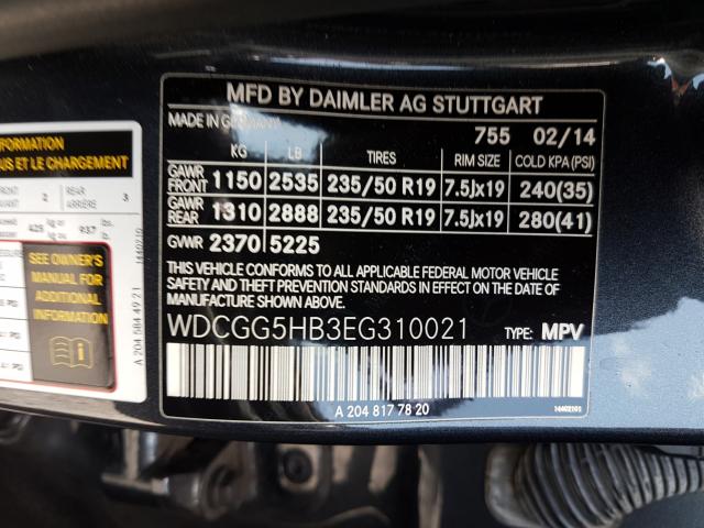 Photo 9 VIN: WDCGG5HB3EG310021 - MERCEDES-BENZ GLK 350 