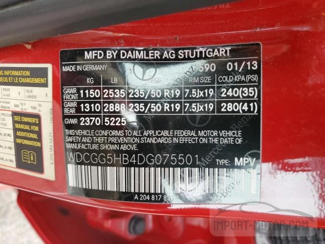 Photo 11 VIN: WDCGG5HB4DG075501 - MERCEDES-BENZ GLK-KLASSE 