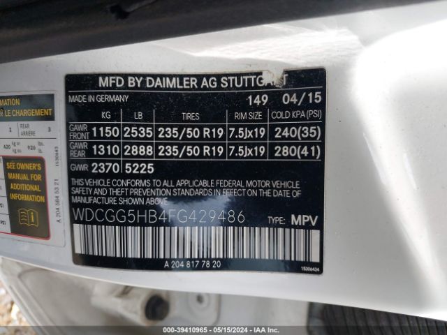 Photo 8 VIN: WDCGG5HB4FG429486 - MERCEDES-BENZ GLK 350 