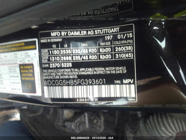 Photo 8 VIN: WDCGG5HB5FG393601 - MERCEDES-BENZ GLK-CLASS 