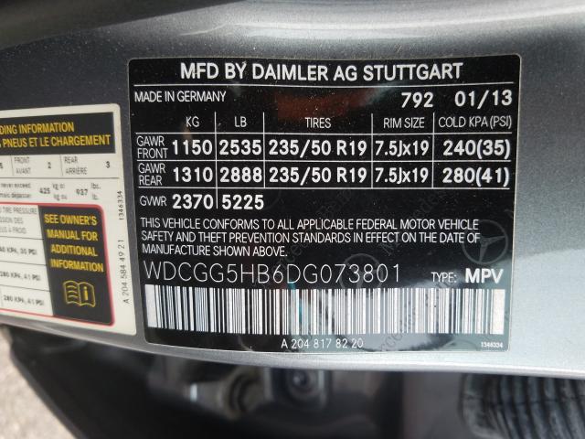 Photo 9 VIN: WDCGG5HB6DG073801 - MERCEDES-BENZ GLK 350 