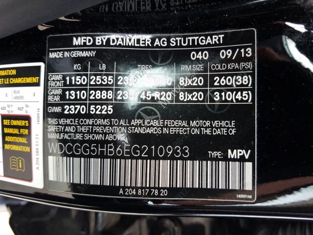 Photo 9 VIN: WDCGG5HB6EG210933 - MERCEDES-BENZ GLK 350 